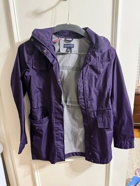Lands' End Women's Deep Purple Hooded Utility Jacket